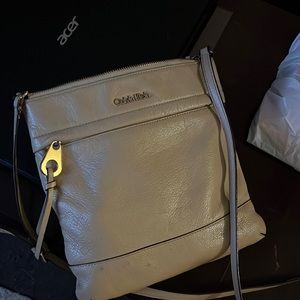 Calvin Klein leather beige bag